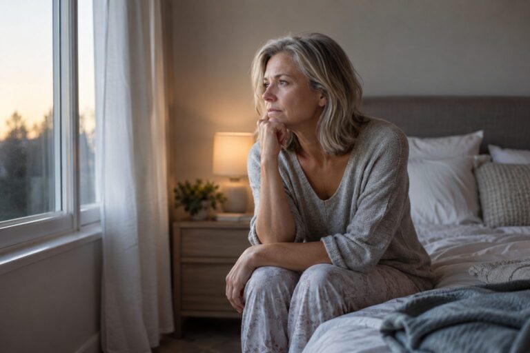 Cancer survivor experiencing anxiety and fear of recurrence after treatment.